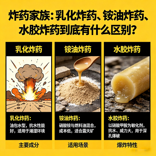 贺州炸药家族：乳化炸药、铵油炸药、水胶炸药到底有什么区别？